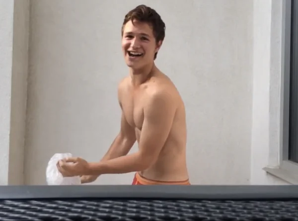 Ansel Elgort Shirtless