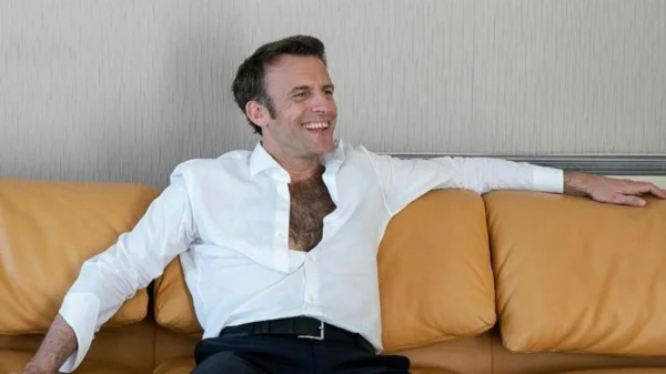 Emmanuel Macron Shirtless